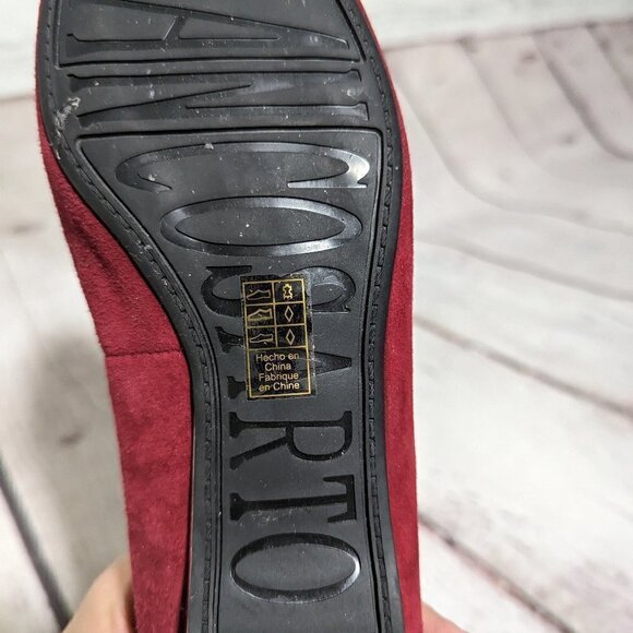 FRANCO SARTO Red Suede Rhinestone Embellished Loafer Shoe 7.5 NEW - Picture 7 of 11